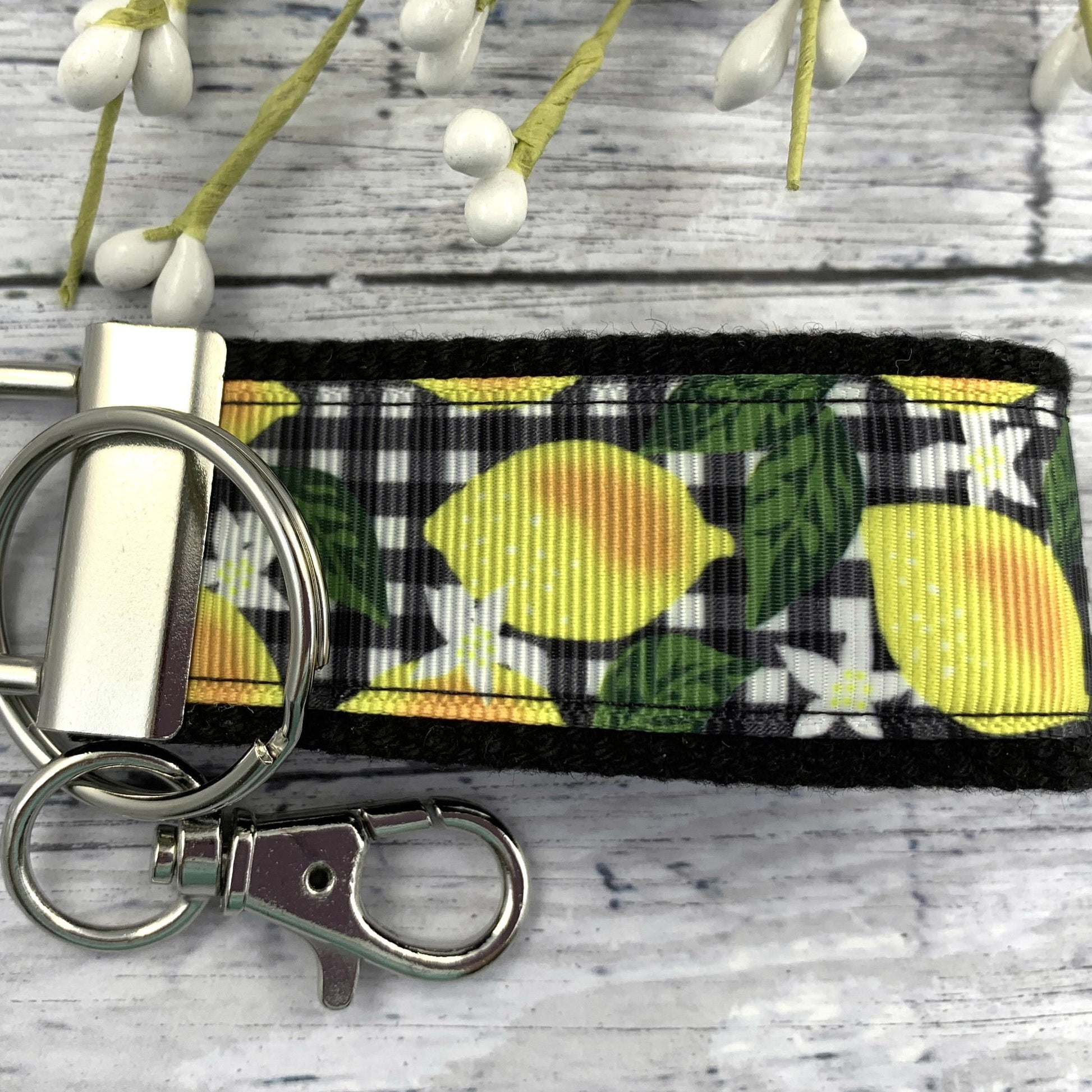 Handmade Lemon Keychain, Get Well Gift, Popular Right Now, Mini Keychain, Lemons, Luggage Tag, Moving Away Gift, Ribbon Keychain, New Driver