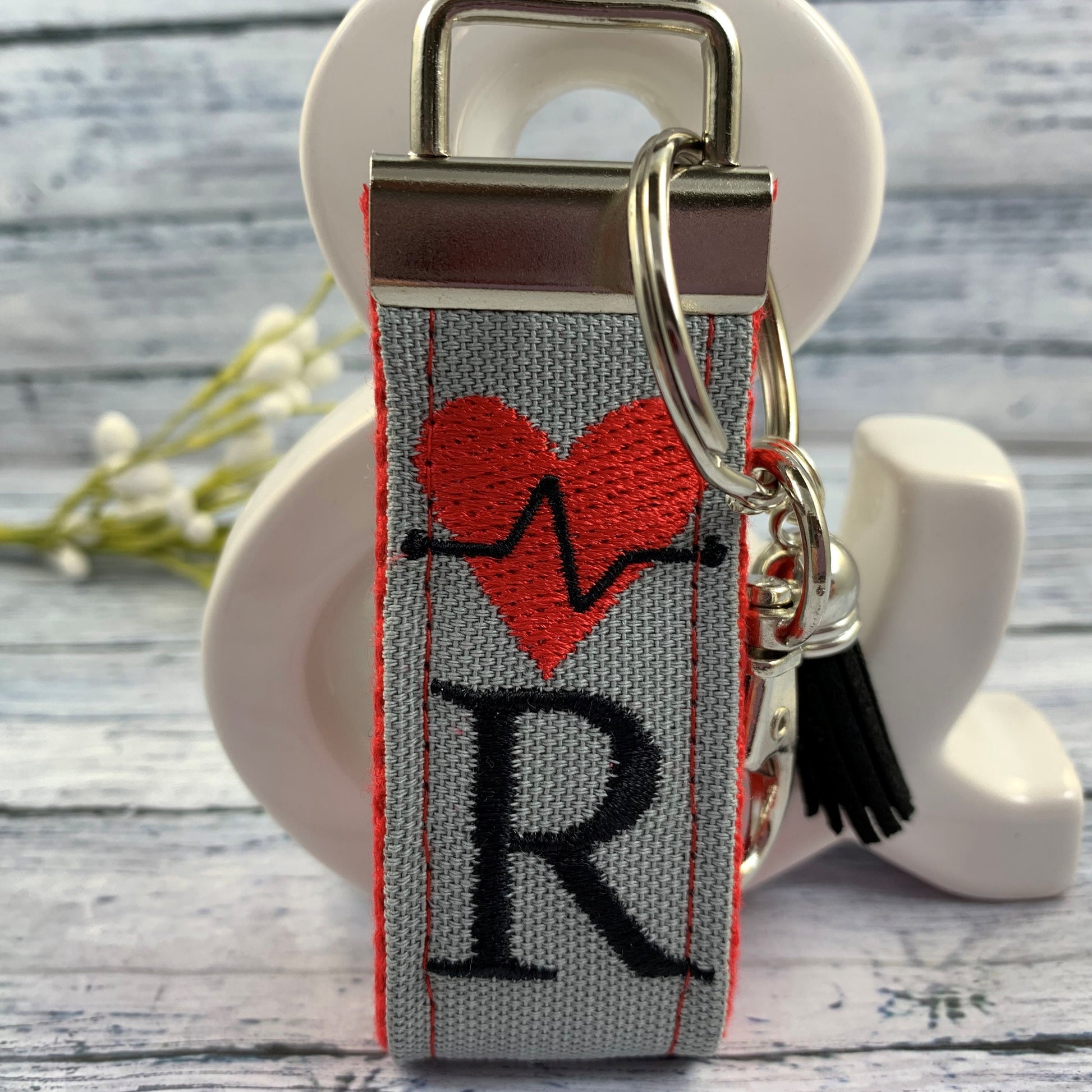 Heartbeat Keychain, Medical Student Gift, Heartbeat Gift, Popular Right Now, Initial Keychain, Doctor Gift, RN Gifts, Cardiologist Gift