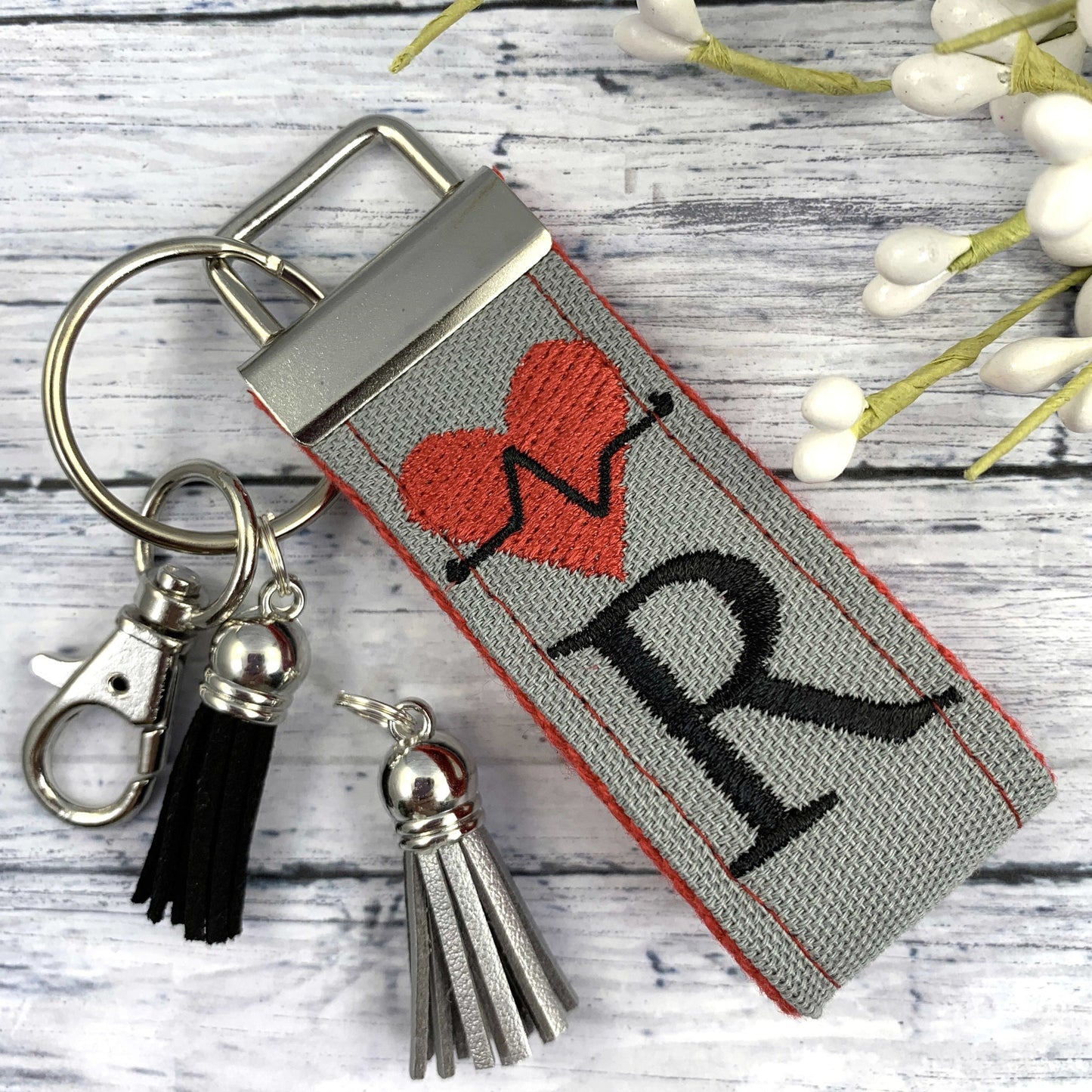 Heartbeat Keychain, Medical Student Gift, Heartbeat Gift, Popular Right Now, Initial Keychain, Doctor Gift, RN Gifts, Cardiologist Gift