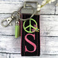 Peace Sign Initial Keychain, Stress Relief Gift, Popular Right Now, Cheer up Gift, Goodbye Friend Gift, Peace Symbol, Peace Sign Gifts