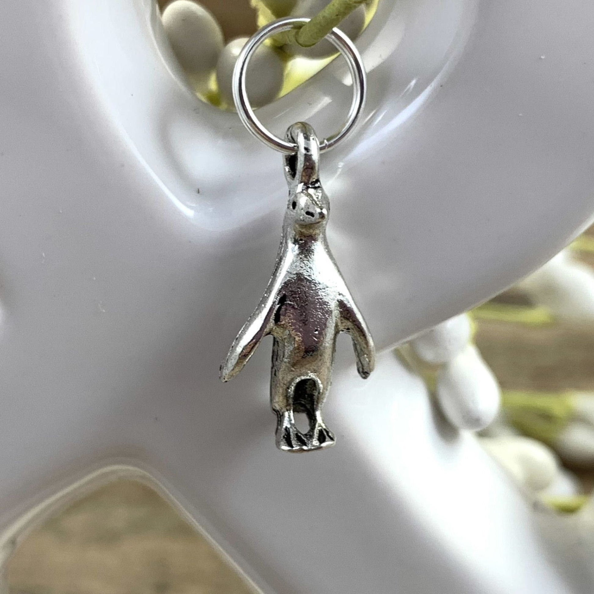 Penguin Initial Keychain, Penguin Gift, Baby Penguin, Penguin Chick, Cheer up Gift, Goodbye Friend Gift, Penguin Gifts, Backpack keychain