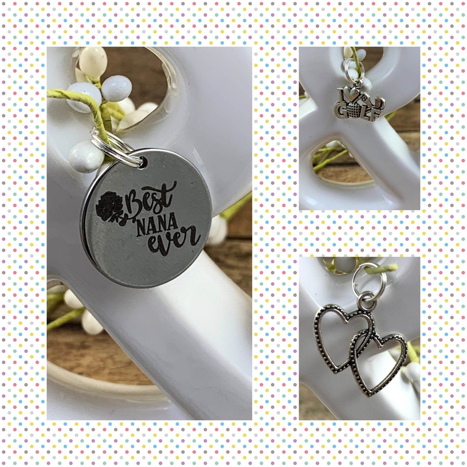 Nana Keychain | Nana Gift | Nana Birthday Gift | Embroidered Keychain | Nana Key chain | Embroidered key fob | Golf Gifts for Women