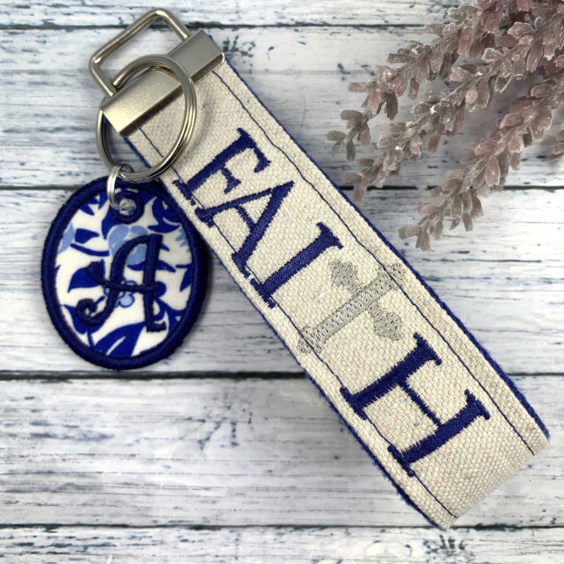 Faith Wristlet Keychain, Wrist Keychain for Her, Key fob Wristlet, Keychain Wristlet, Bracelet Keychain, Inspirational Keychain, Monogram