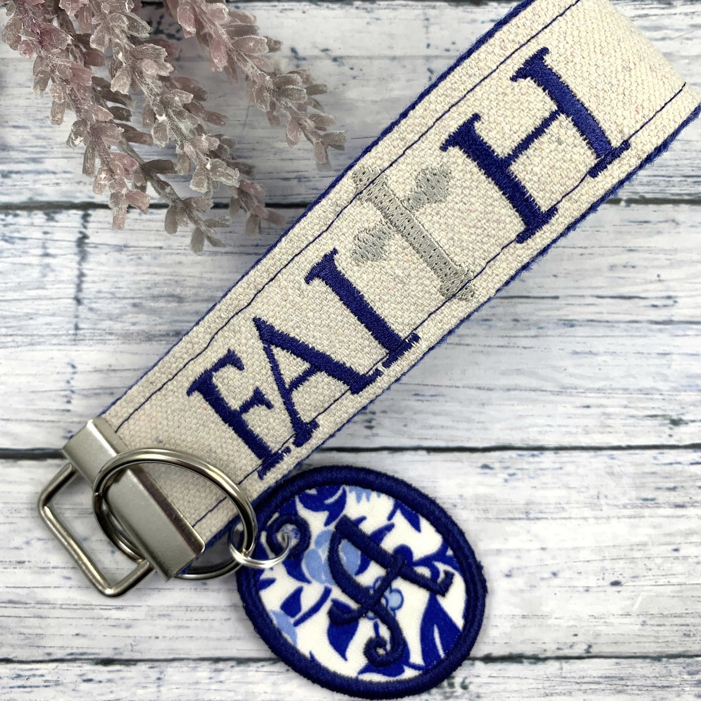 Faith Wristlet Keychain, Wrist Keychain for Her, Key fob Wristlet, Keychain Wristlet, Bracelet Keychain, Inspirational Keychain, Monogram
