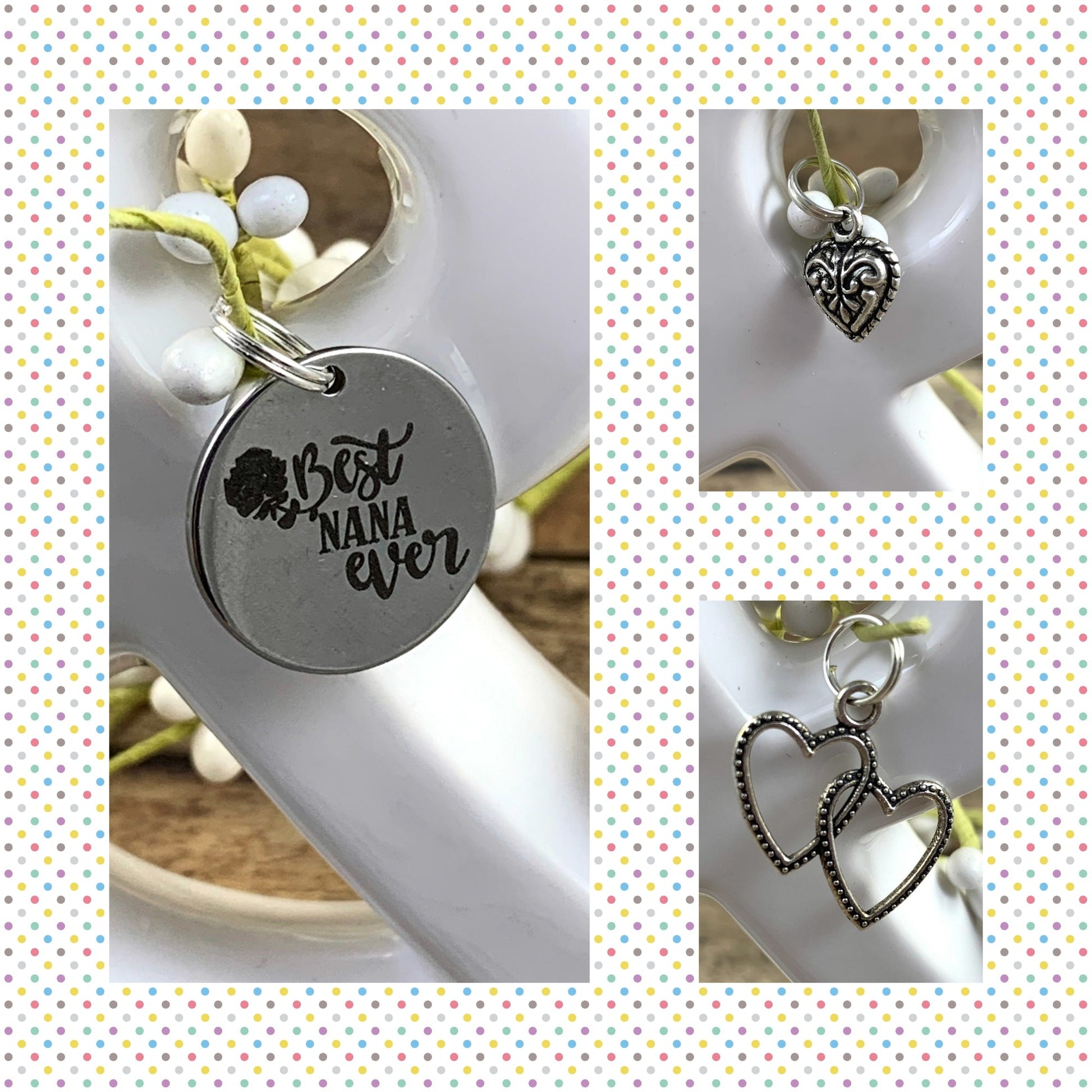 Nana Keychain | Nana Gift | Nana Birthday Gift | Embroidered Keychain | Nana Key chain | Embroidered key fob | Bicycle