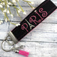Eiffel Tower Keychain with Tassel and Charm, Paris Gift, Popular Right Now, Personalized Gift, Sweet 16 Gift, Wristlet Keychain, Paris gifts