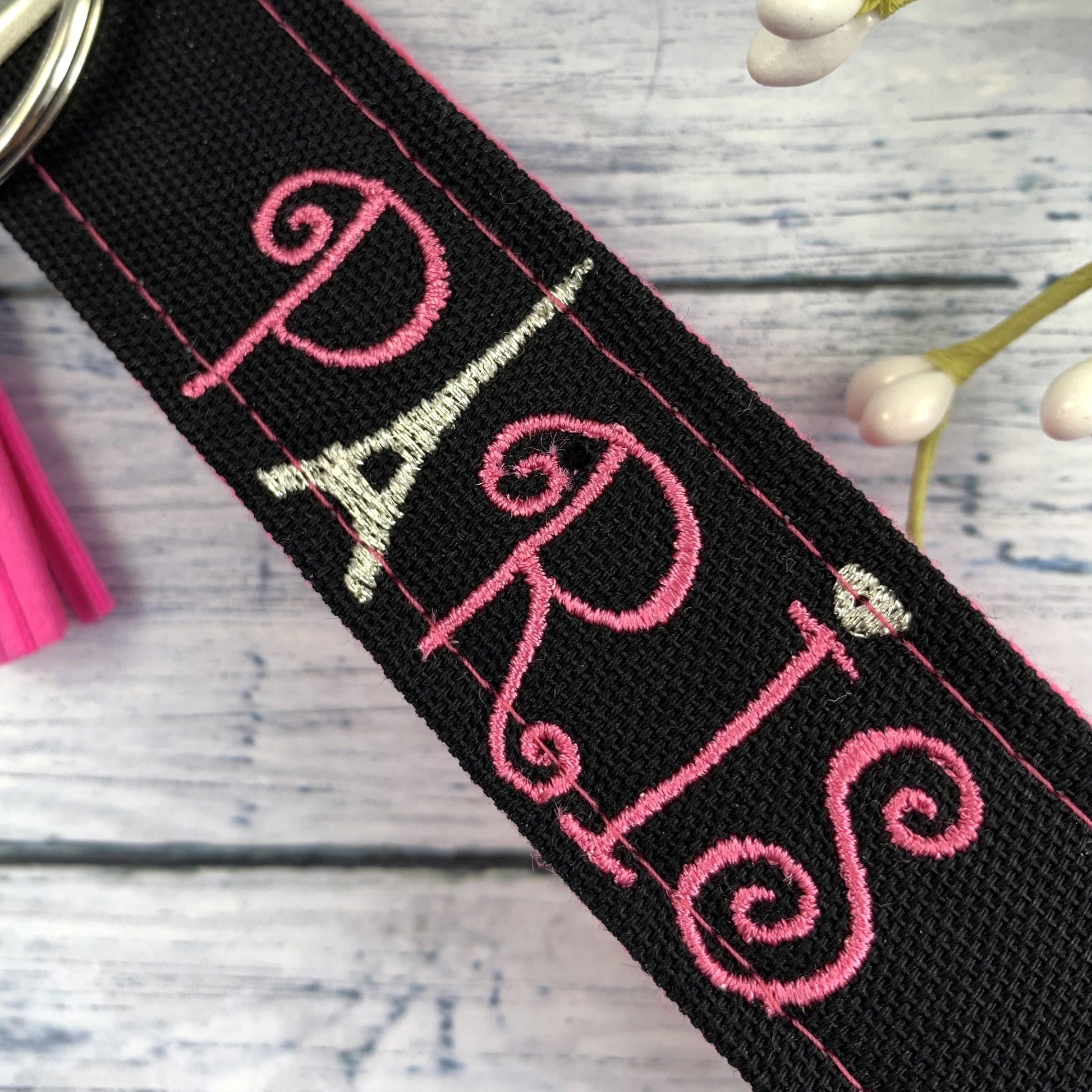 Eiffel Tower Keychain with Tassel and Charm, Paris Gift, Popular Right Now, Personalized Gift, Sweet 16 Gift, Wristlet Keychain, Paris gifts