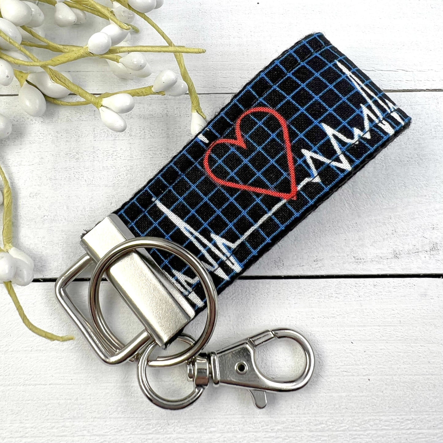 Heart Keychain, Mini Keychain FOB, Male Nurse Gifts, Heartbeat, Medical Student Gift, Doctor Gift, RN Gifts, Cardiologist Gift, Nurse Life