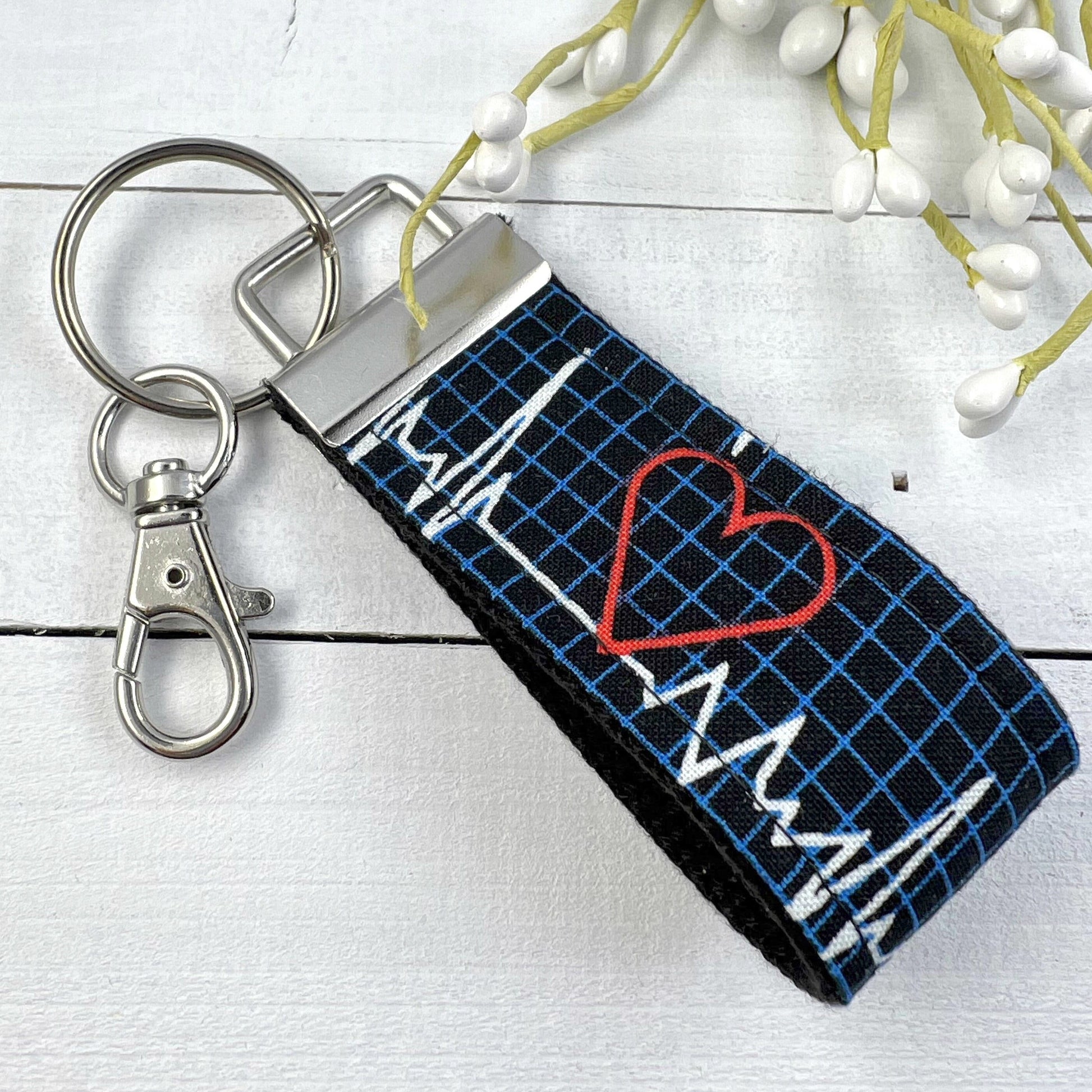 Heart Keychain, Mini Keychain FOB, Male Nurse Gifts, Heartbeat, Medical Student Gift, Doctor Gift, RN Gifts, Cardiologist Gift, Nurse Life