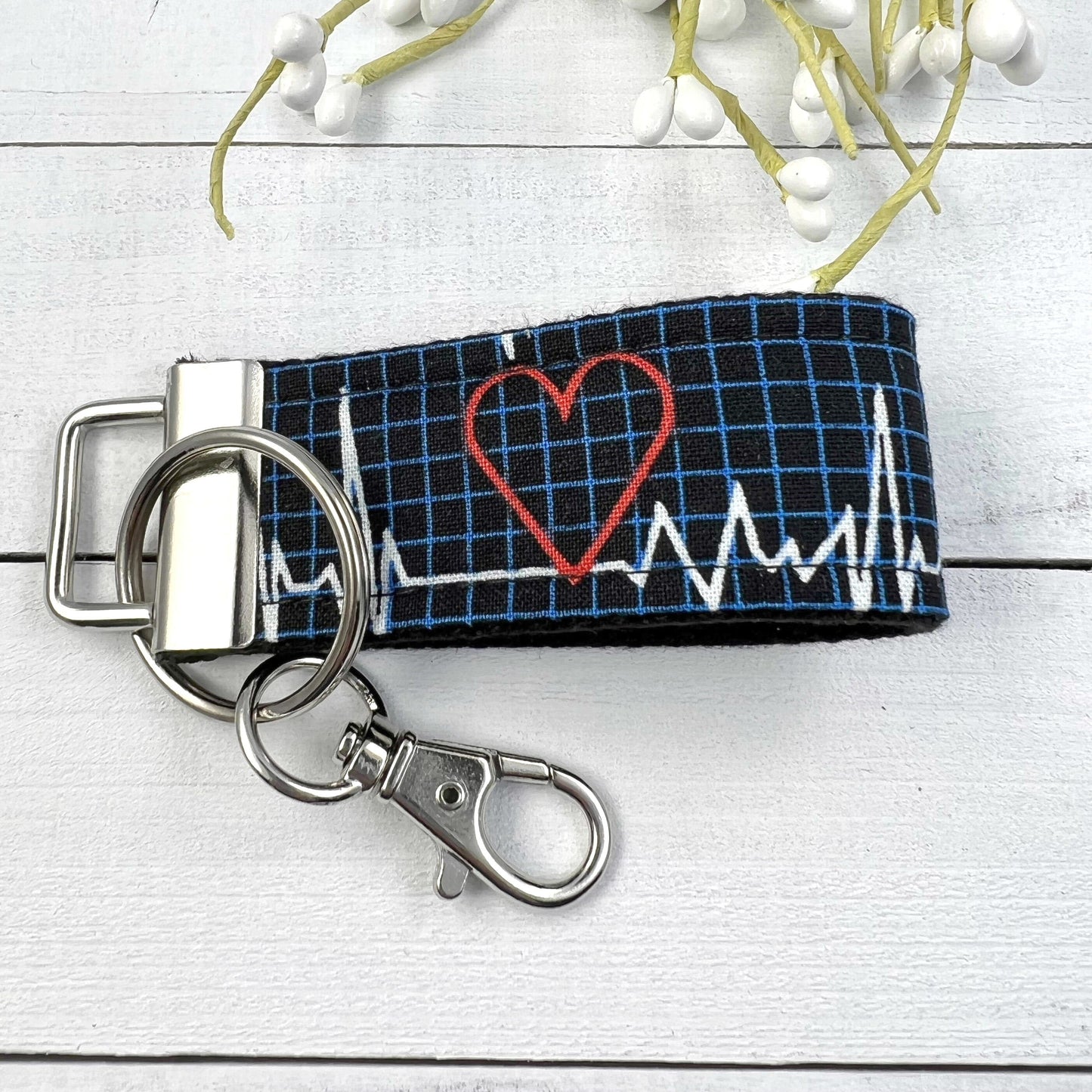 Heart Keychain, Mini Keychain FOB, Male Nurse Gifts, Heartbeat, Medical Student Gift, Doctor Gift, RN Gifts, Cardiologist Gift, Nurse Life