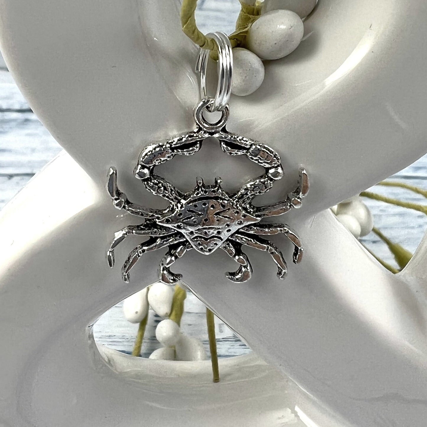 Handmade Crab Keychain, Crabs, Beach Keychain, Customizable Keychain, Initial Keychain, Luggage Tag, Retirement Gifts, Beach Life, Nautical