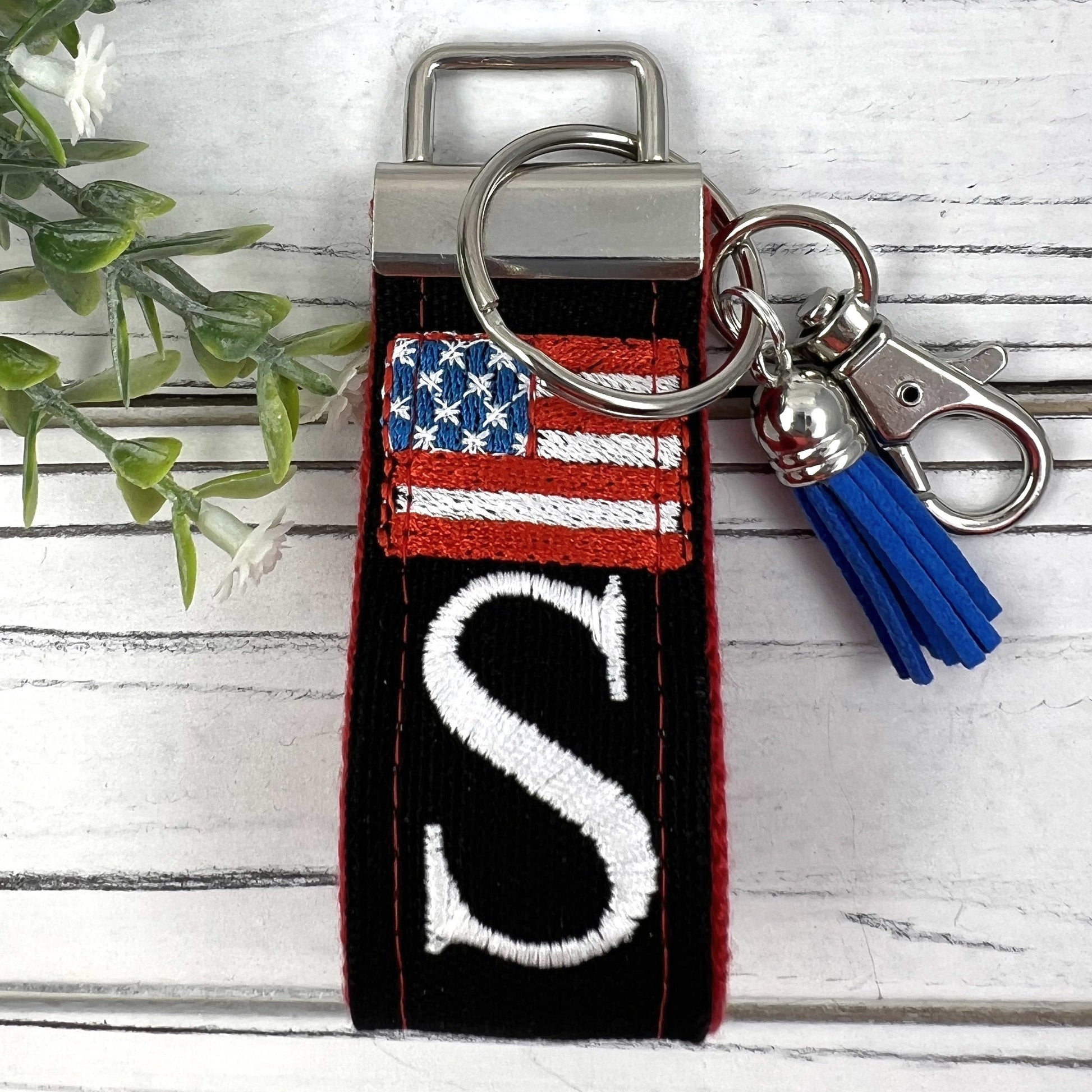 Handmade Flag Keychain, American Flag, Flag Gifts, Customizable Keychain, Luggage Tag, Military Mom Gift, Moving Away Gift, Trending Now