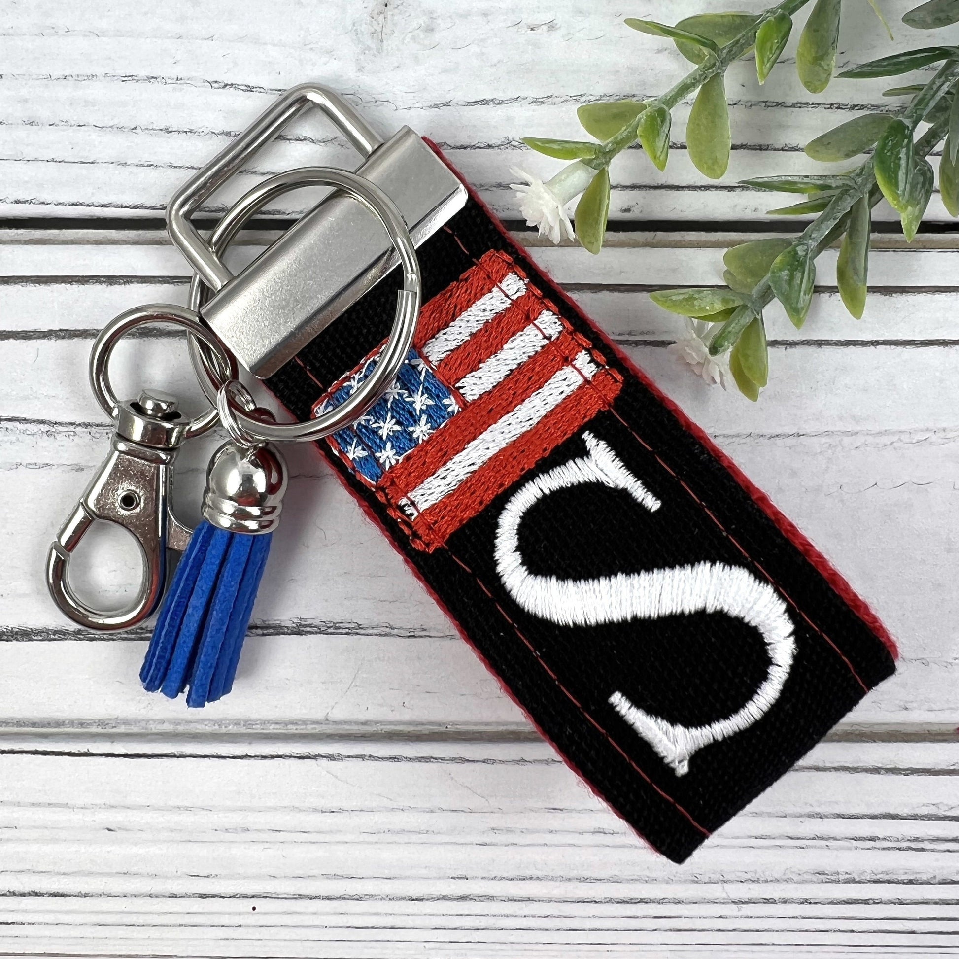 Handmade Flag Keychain, American Flag, Flag Gifts, Customizable Keychain, Luggage Tag, Military Mom Gift, Moving Away Gift, Trending Now