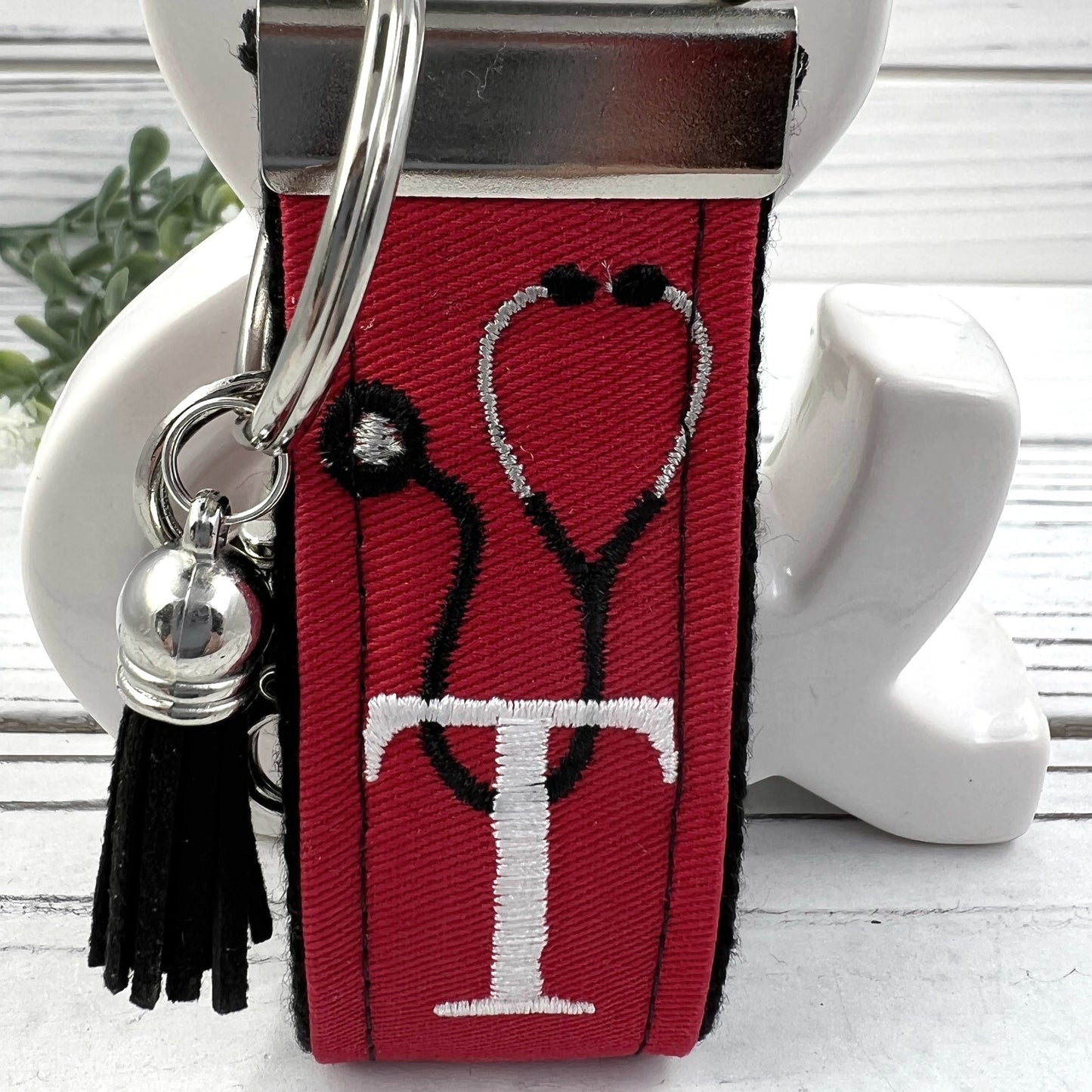 Stethoscope Keychain, Customizable Keychain, Personalized Initial Keychain, Luggage Tag, Medical Student Gift, Gift for Nurse Graduation