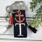 Handmade Anchor Keychain, Beach Keychain, Initial Keychain, Luggage Tag, Retirement Gifts, Beach Life, Nautical, 21st Birthday Gift for Her