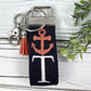Handmade Anchor Keychain, Beach Keychain, Initial Keychain, Luggage Tag, Retirement Gifts, Beach Life, Nautical, 21st Birthday Gift for Her