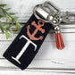 Handmade Anchor Keychain, Beach Keychain, Initial Keychain, Luggage Tag, Retirement Gifts, Beach Life, Nautical, 21st Birthday Gift for Her