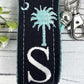 Palmetto Tree and Crescent Moon Keychain, South Carolina Gifts, Customizable Keychain, Initial Keychain, Luggage Tag, Retirement Gifts