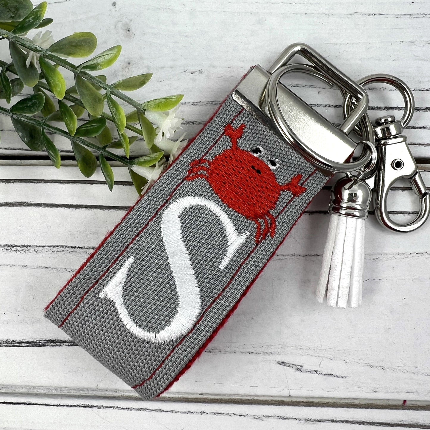 Handmade Crab Keychain, Crabs, Beach Keychain, Customizable Keychain, Initial Keychain, Luggage Tag, Retirement Gifts, Beach Life, Nautical