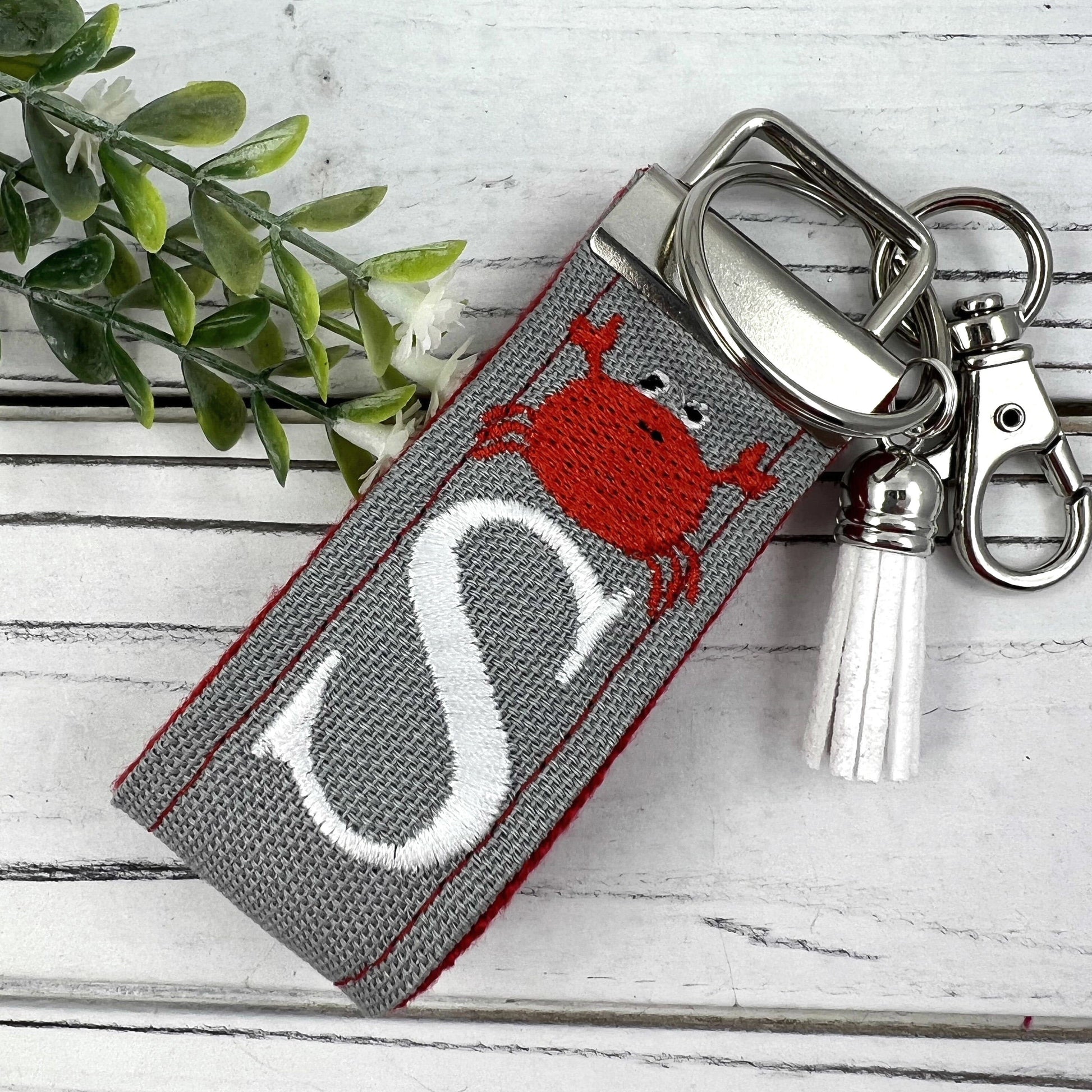 Handmade Crab Keychain, Crabs, Beach Keychain, Customizable Keychain, Initial Keychain, Luggage Tag, Retirement Gifts, Beach Life, Nautical