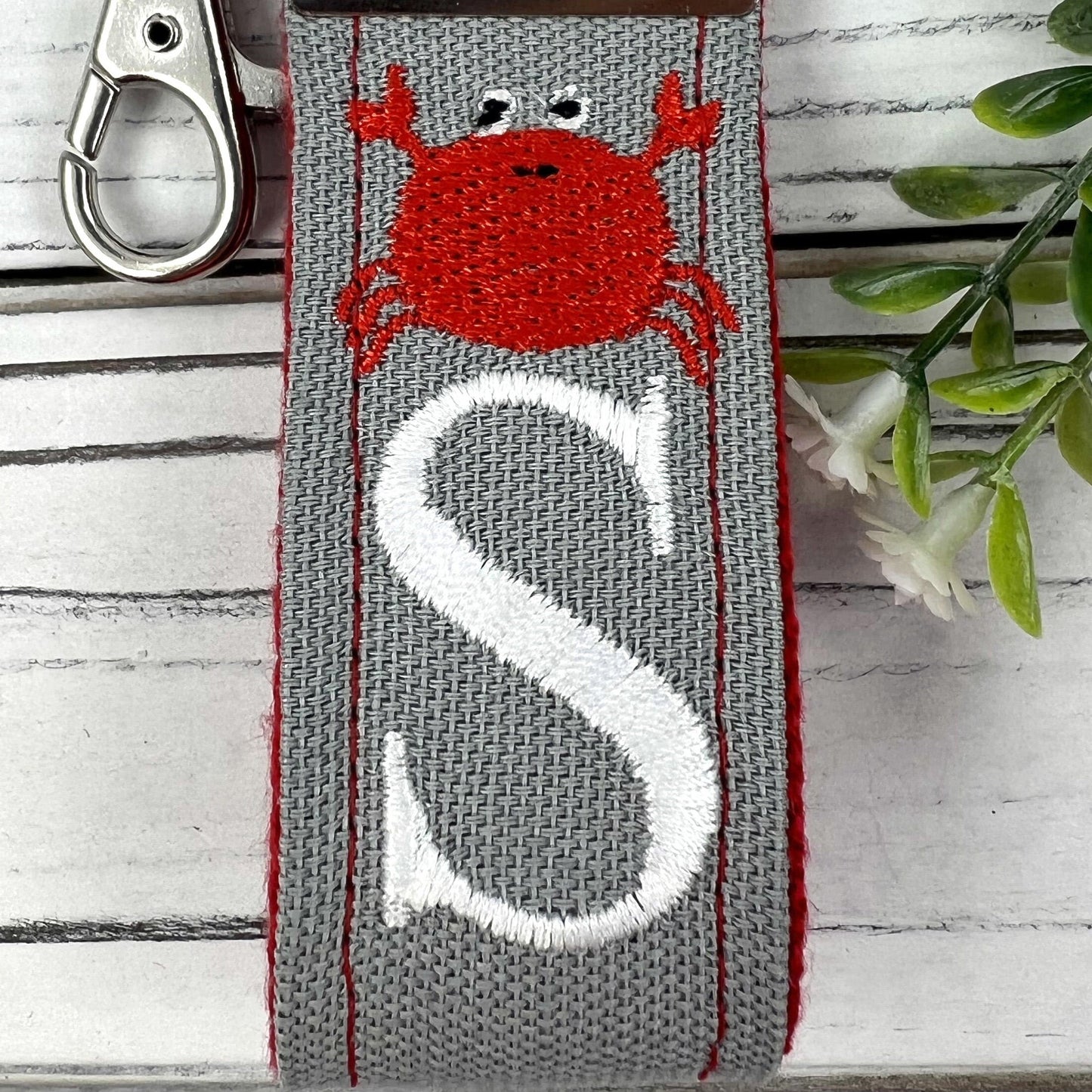 Handmade Crab Keychain, Crabs, Beach Keychain, Customizable Keychain, Initial Keychain, Luggage Tag, Retirement Gifts, Beach Life, Nautical