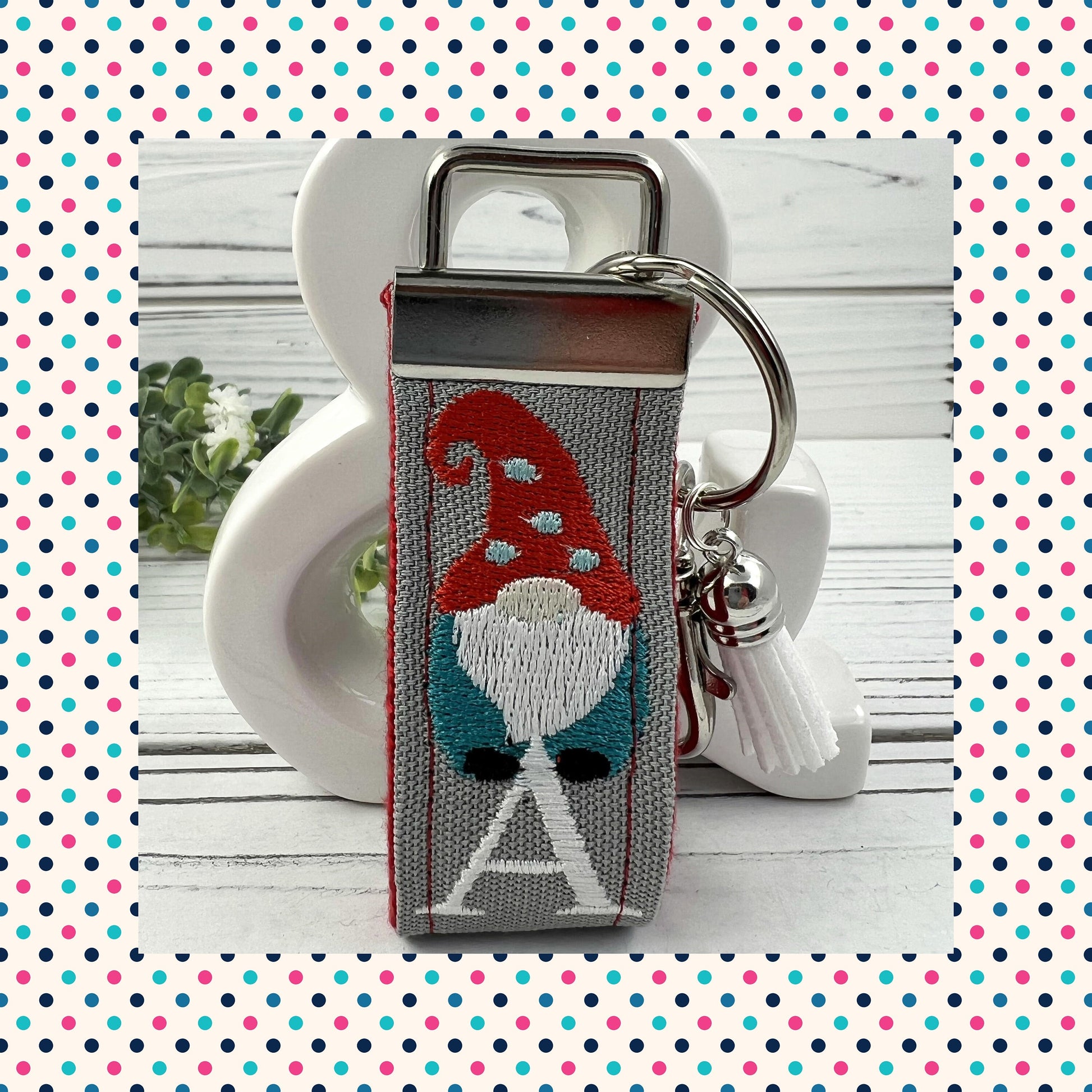 Handmade Gnome Keychain, Gnomes, Gnome Gift, Customizable Keychain, Personalized Keychain, Luggage Tag, Gnome Life, Moving Away Gift
