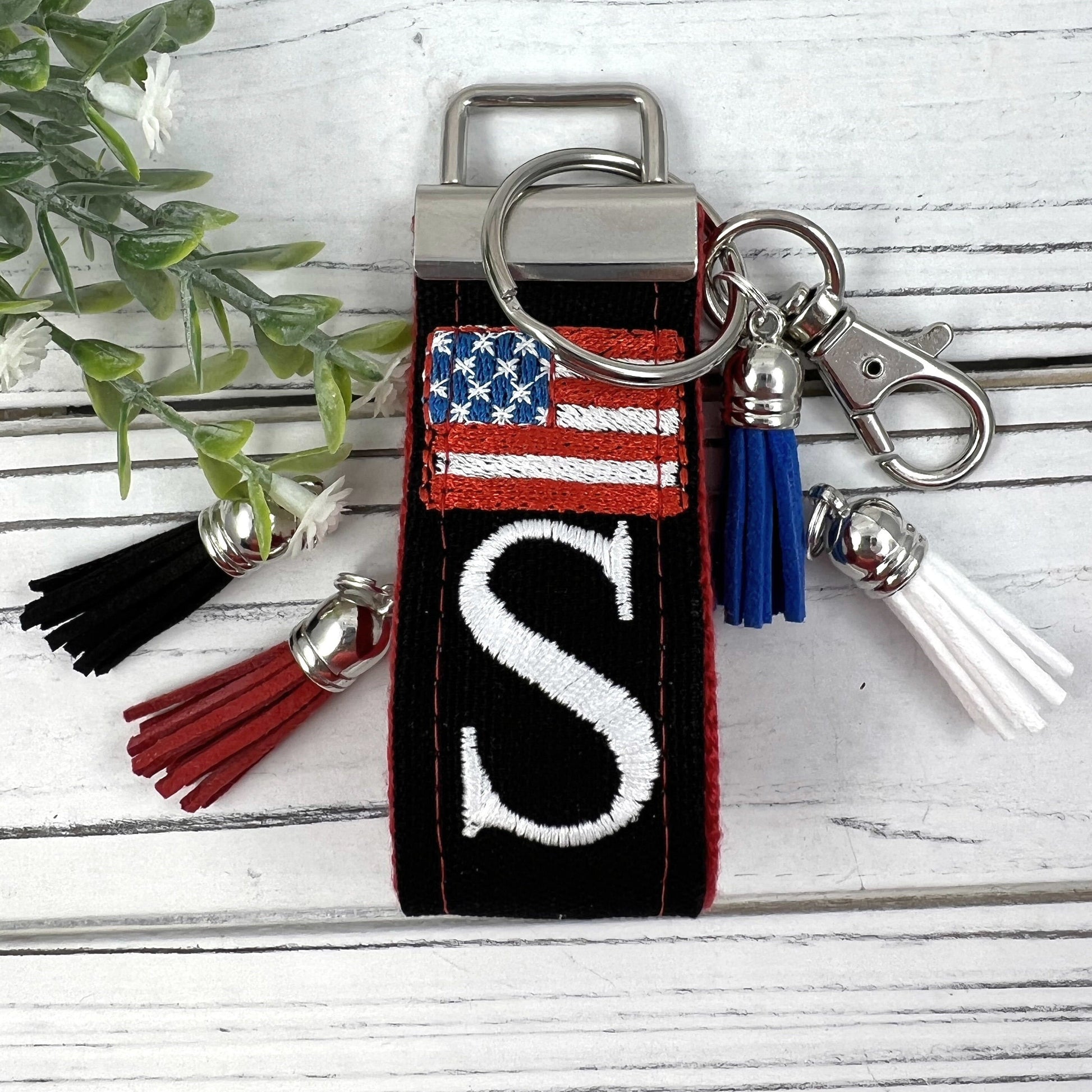 Handmade Flag Keychain, American Flag, Flag Gifts, Customizable Keychain, Luggage Tag, Military Mom Gift, Moving Away Gift, Trending Now