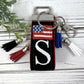Handmade Flag Keychain, American Flag, Flag Gifts, Customizable Keychain, Luggage Tag, Military Mom Gift, Moving Away Gift, Trending Now