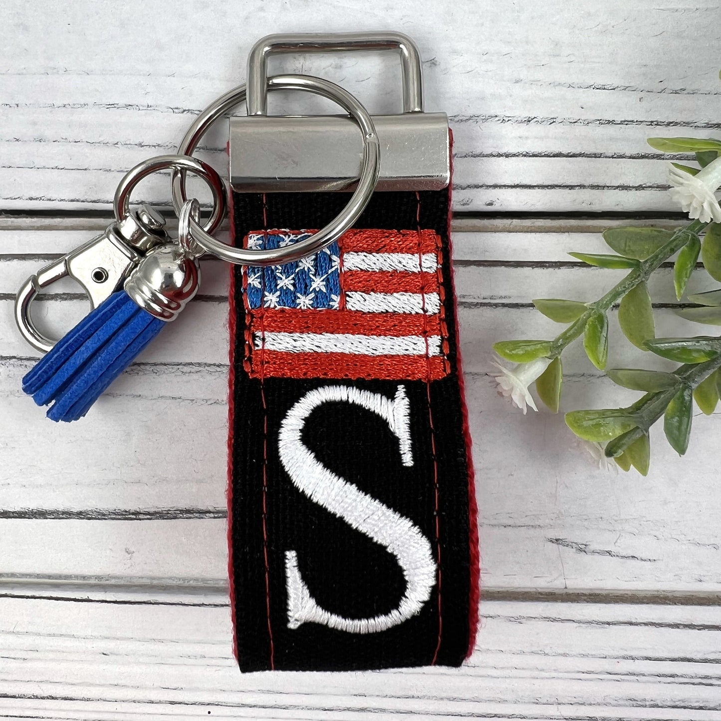 Handmade Flag Keychain, American Flag, Flag Gifts, Customizable Keychain, Luggage Tag, Military Mom Gift, Moving Away Gift, Trending Now