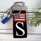 Handmade Flag Keychain, American Flag, Flag Gifts, Customizable Keychain, Luggage Tag, Military Mom Gift, Moving Away Gift, Trending Now