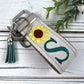Handmade Sunflower Keychain, Sunflowers, Customizable Keychain, Personalized Initial Keychain, Luggage Tag, Moving Away Gift, Step Mom Gift