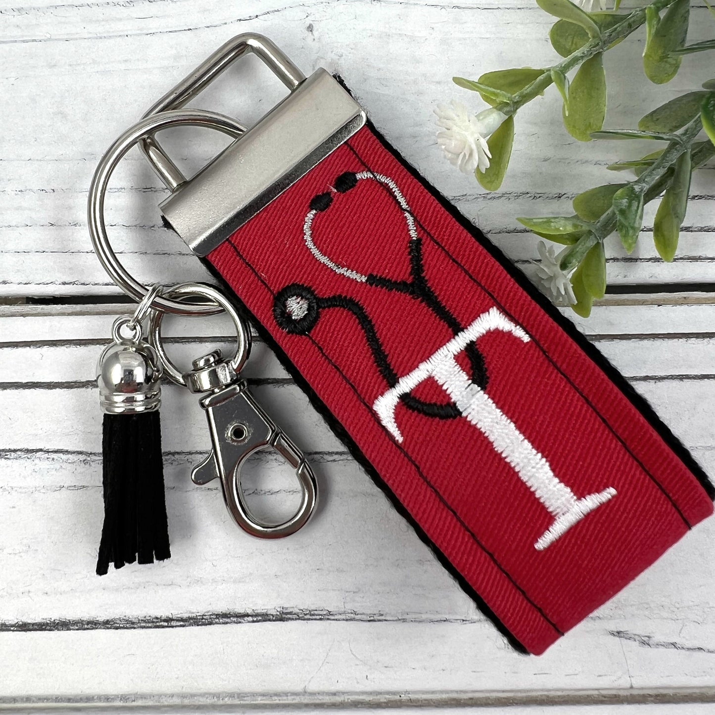 Stethoscope Keychain, Customizable Keychain, Personalized Initial Keychain, Luggage Tag, Medical Student Gift, Gift for Nurse Graduation