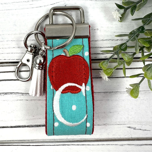 Initial Keychain for Teacher Gifts, Teacher Retirement Gift, Future Teacher Gifts, High School Teacher, End of Year Teacher Gift, Apple gift