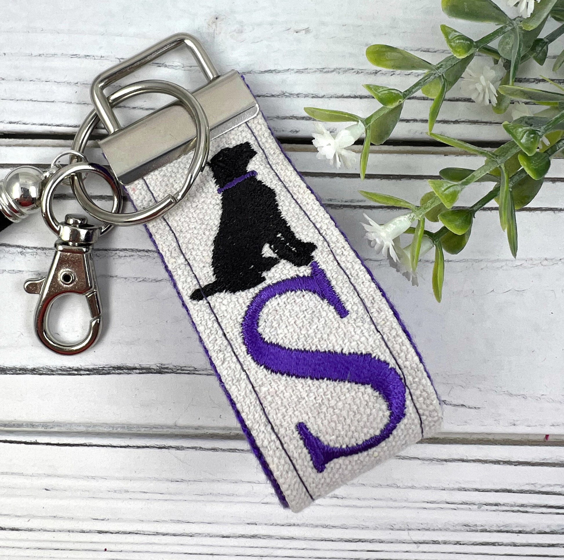 Handmade Dog Keychain, Adopt a Pet, Personalized Keychain, Luggage Tag, Dog Mom, Initial Keychain, Dog Mom Gift, Dog Sitter, Veterinarian