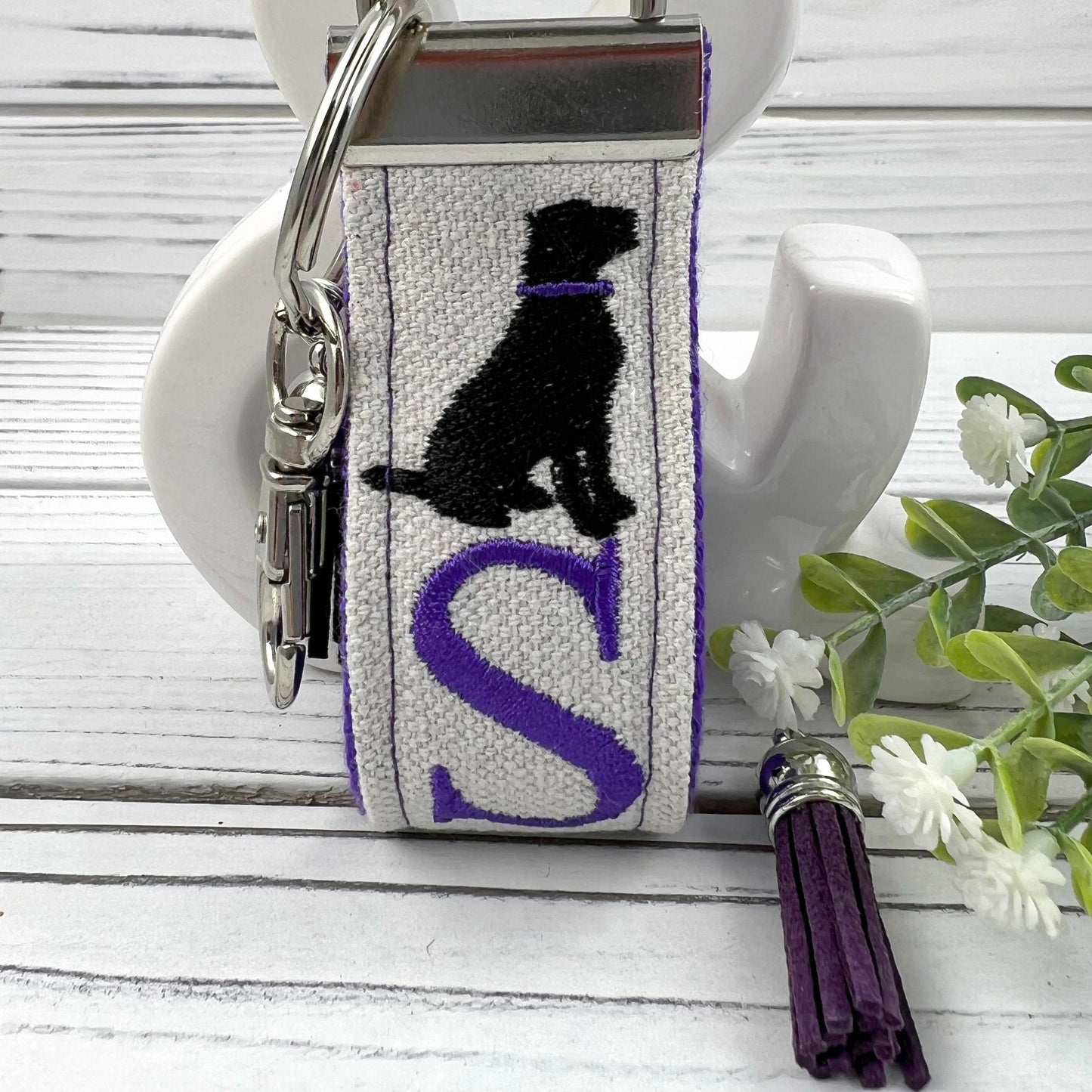 Handmade Dog Keychain, Adopt a Pet, Personalized Keychain, Luggage Tag, Dog Mom, Initial Keychain, Dog Mom Gift, Dog Sitter, Veterinarian
