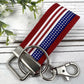 Handmade Flag Keychain, American Flag, Flag Gifts, Mini Backpack Keychain, Luggage Tag, Military Mom Gift, Moving Away Gift, Trending Now