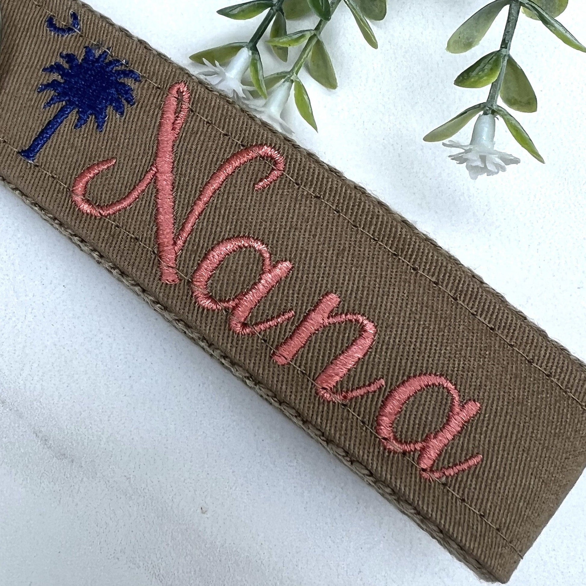 Nana Keychain | Nana Gift | Nana Birthday Gift | Embroidered Keychain | Nana Key chain | Embroidered key fob | Palmetto Tree and moon