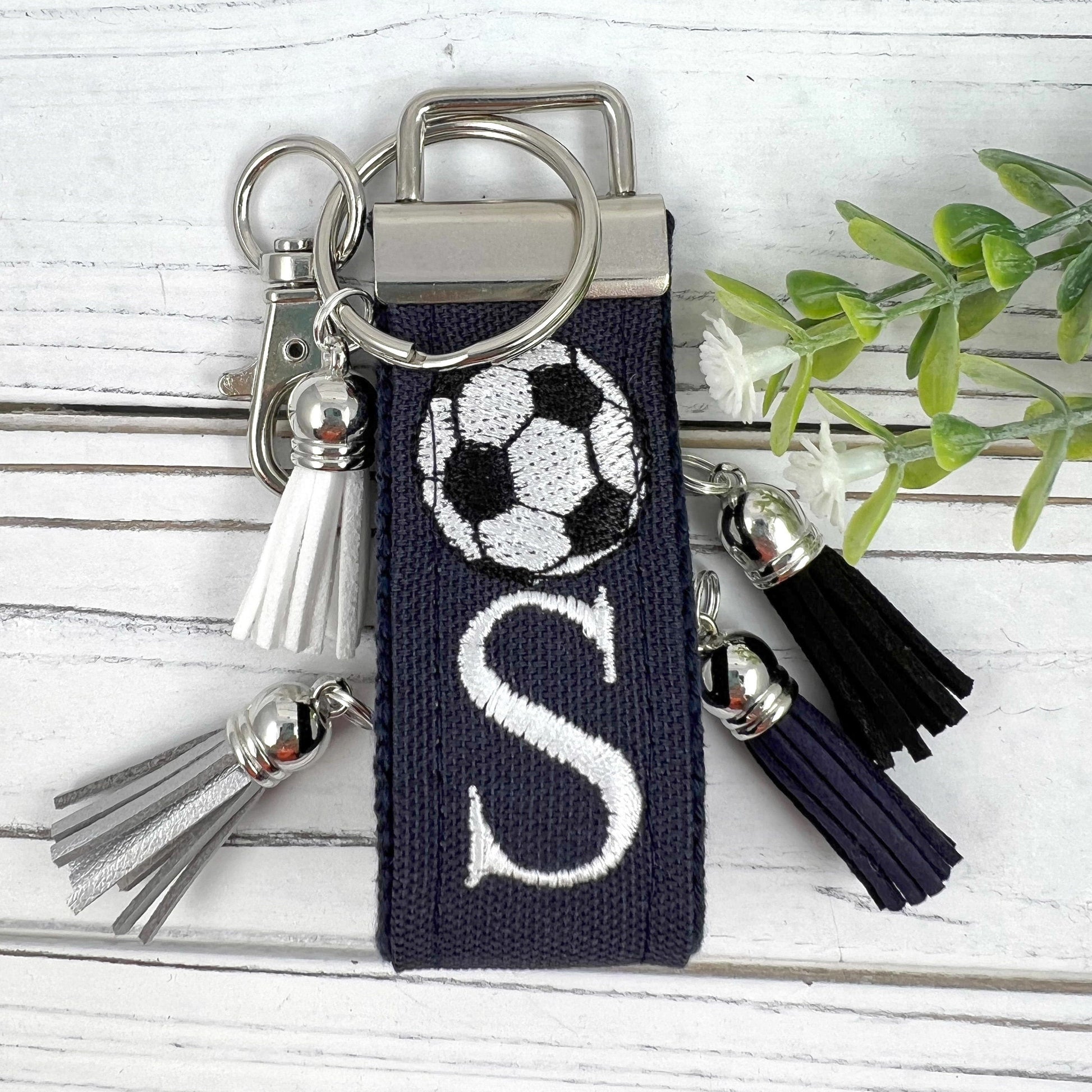 Soccer Keychain, Soccer keychain personalized, Keychain for backpack, soccer ball keychain, Soccer Mom, Senior gifts for soccer, Soccer gift