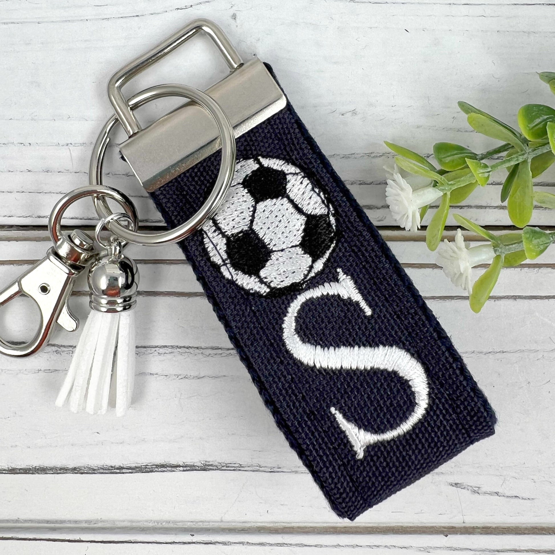 Soccer Keychain, Soccer keychain personalized, Keychain for backpack, soccer ball keychain, Soccer Mom, Senior gifts for soccer, Soccer gift