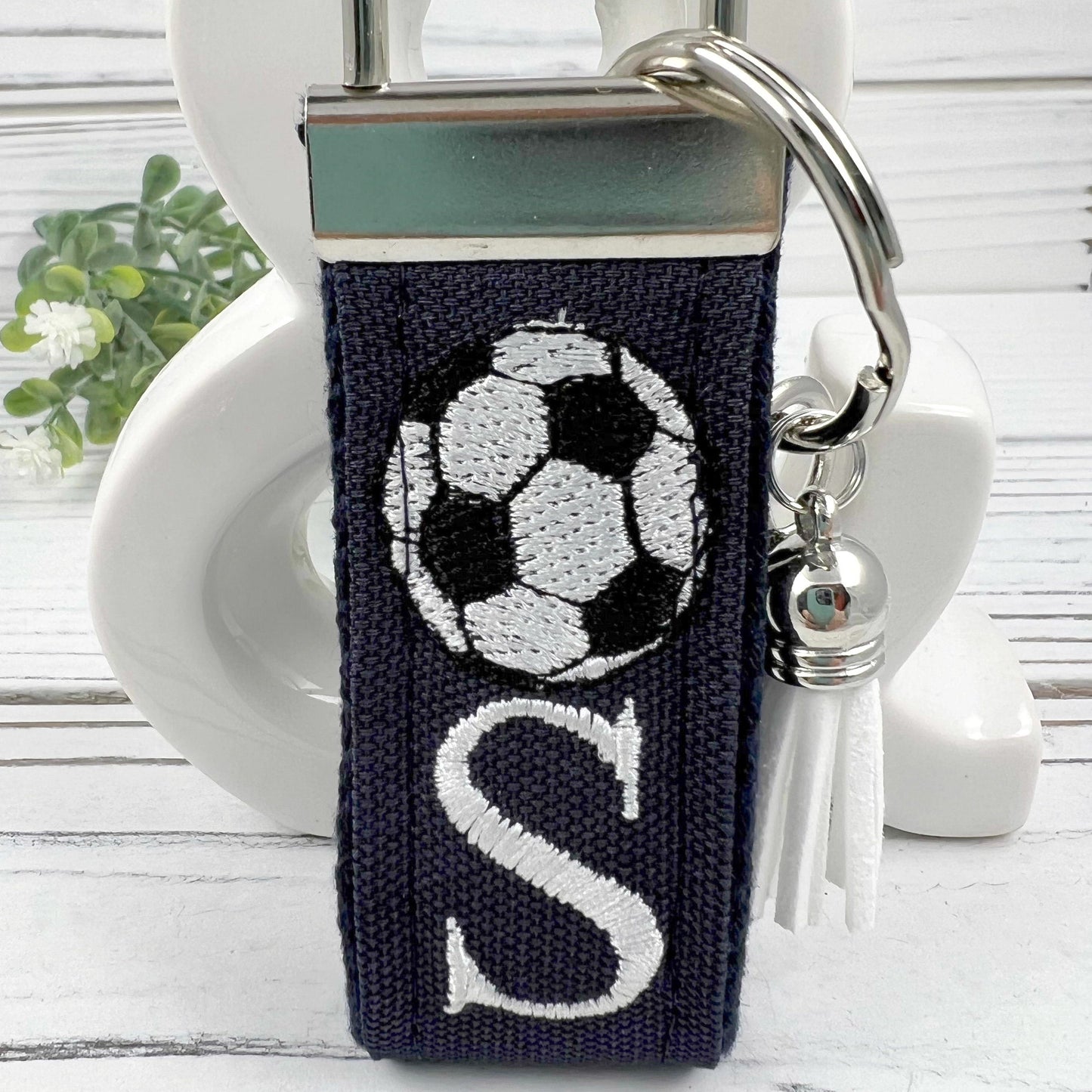Soccer Keychain, Soccer keychain personalized, Keychain for backpack, soccer ball keychain, Soccer Mom, Senior gifts for soccer, Soccer gift