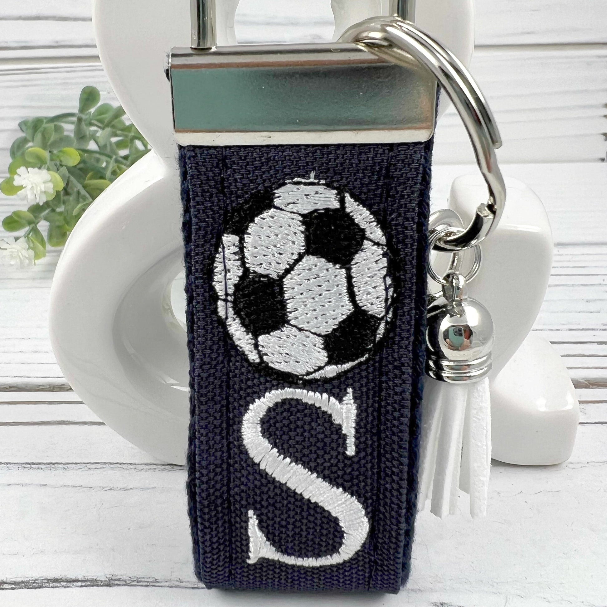 Soccer Keychain, Soccer keychain personalized, Keychain for backpack, soccer ball keychain, Soccer Mom, Senior gifts for soccer, Soccer gift