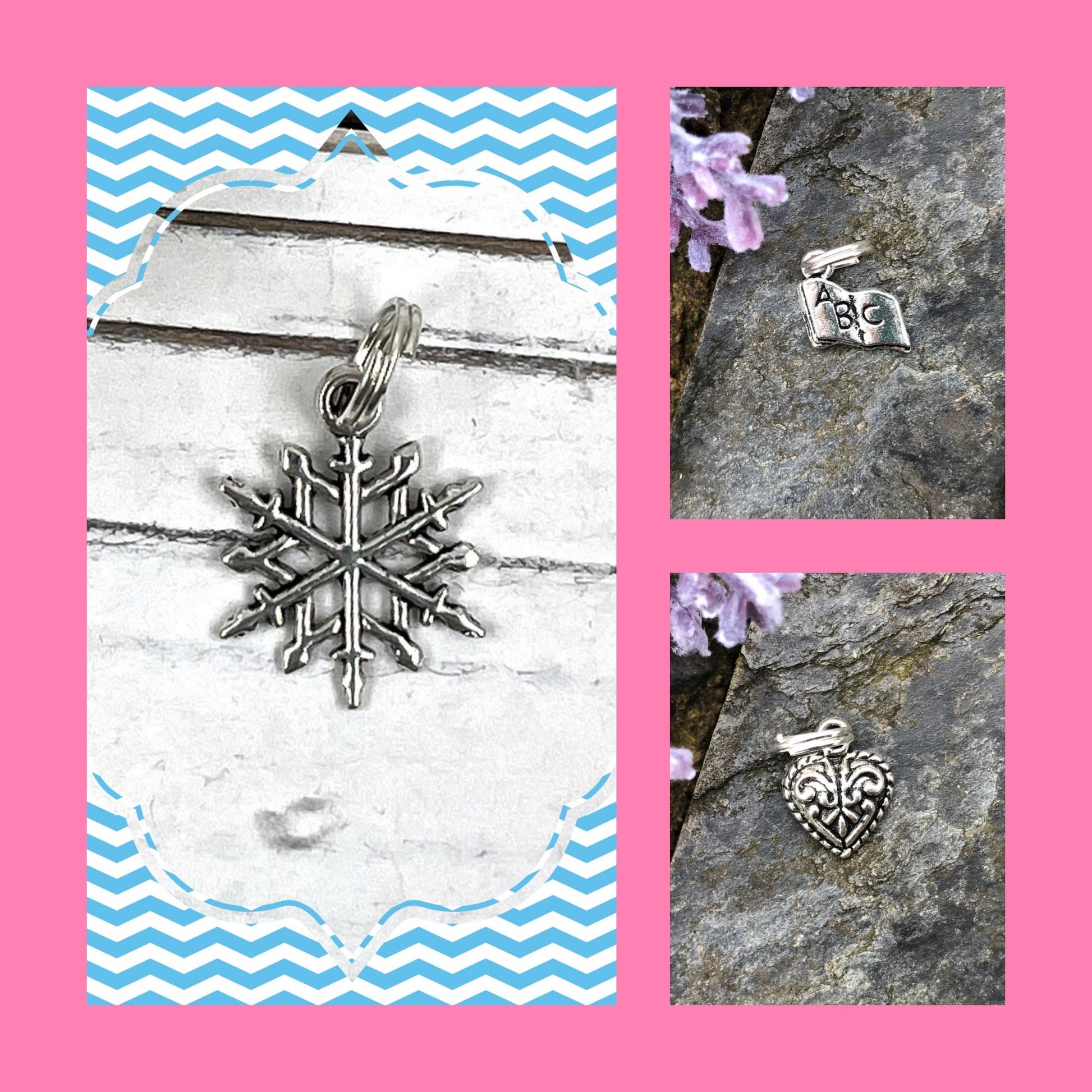 Handmade Snowflake Keychain, Winter Birthday Gift, Snowflake Gifts, Initial Keychain, Snowflake Bridal, Winter Bridal Shower, Skier Gifts