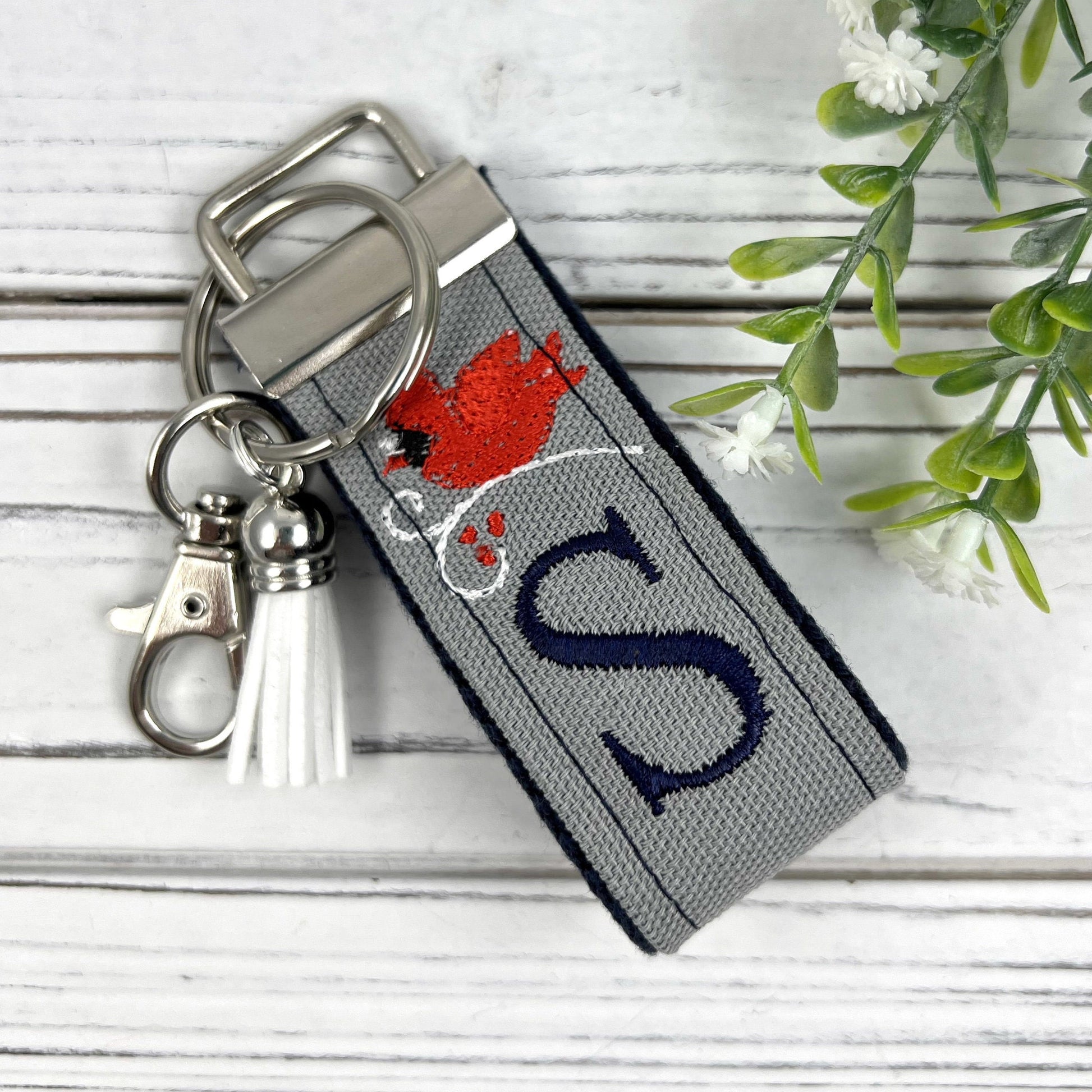 Red Cardinal Keychain, Cardinal Gift, Missing You, Cardinals Appear, Initial Keychain, Cardinal Gifts, Secretary Gift, Christmas Cardinal