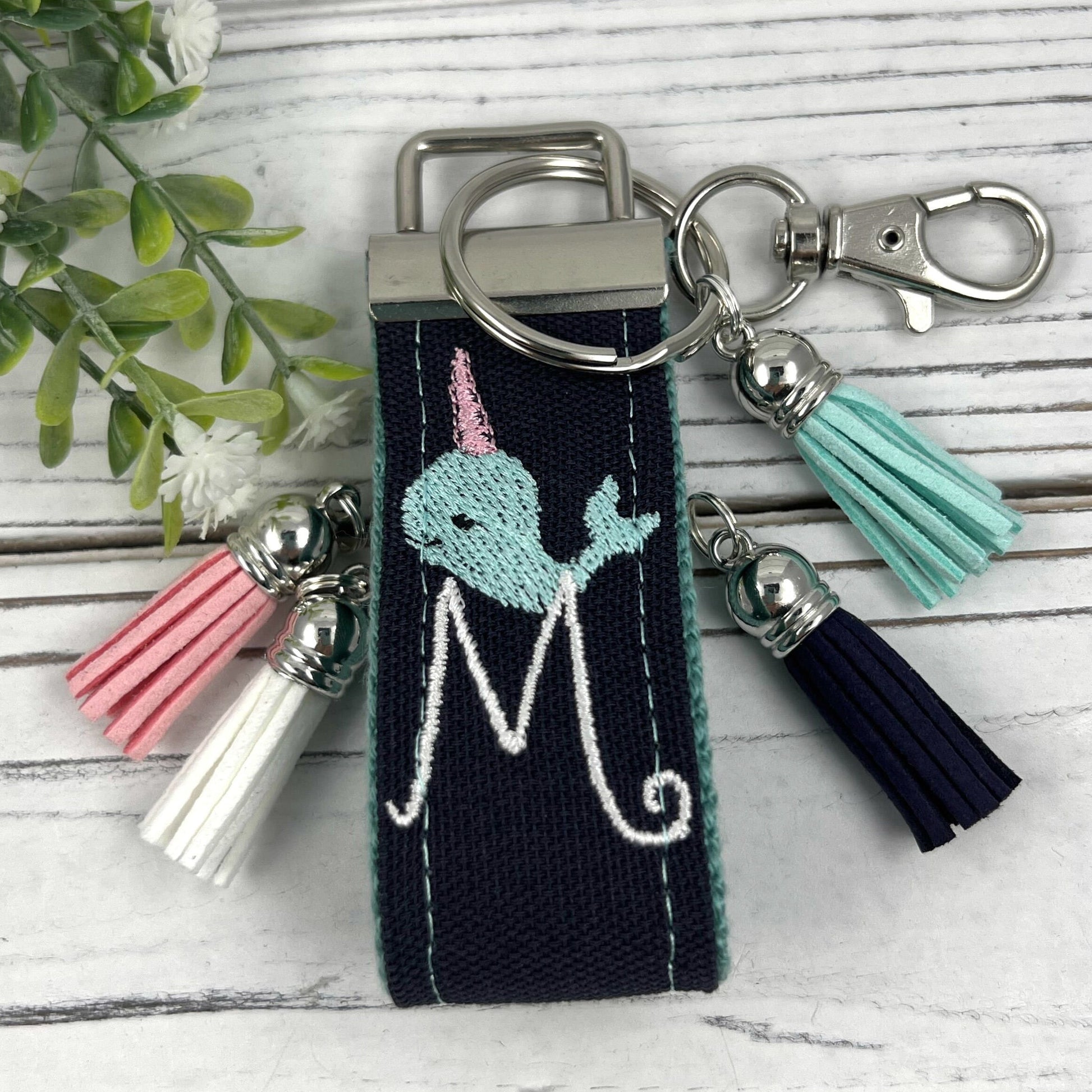 Handmade Narwhal Keychain, Narwhals, Narwhal Party Gift, Customizable Keychain, Personalized Keychain, Narwhal Baby, Tween Gifts Girls