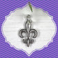 Fleur De Lis Keychain, Fleur De Lis Gifts, Initial Keychain, Purple Keychain, Personalized Keychain, Luggage Tag, Embroidered Keychain