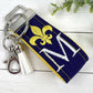 Fleur De Lis Keychain, Fleur De Lis Gifts, Initial Keychain, Purple Keychain, Personalized Keychain, Luggage Tag, Embroidered Keychain