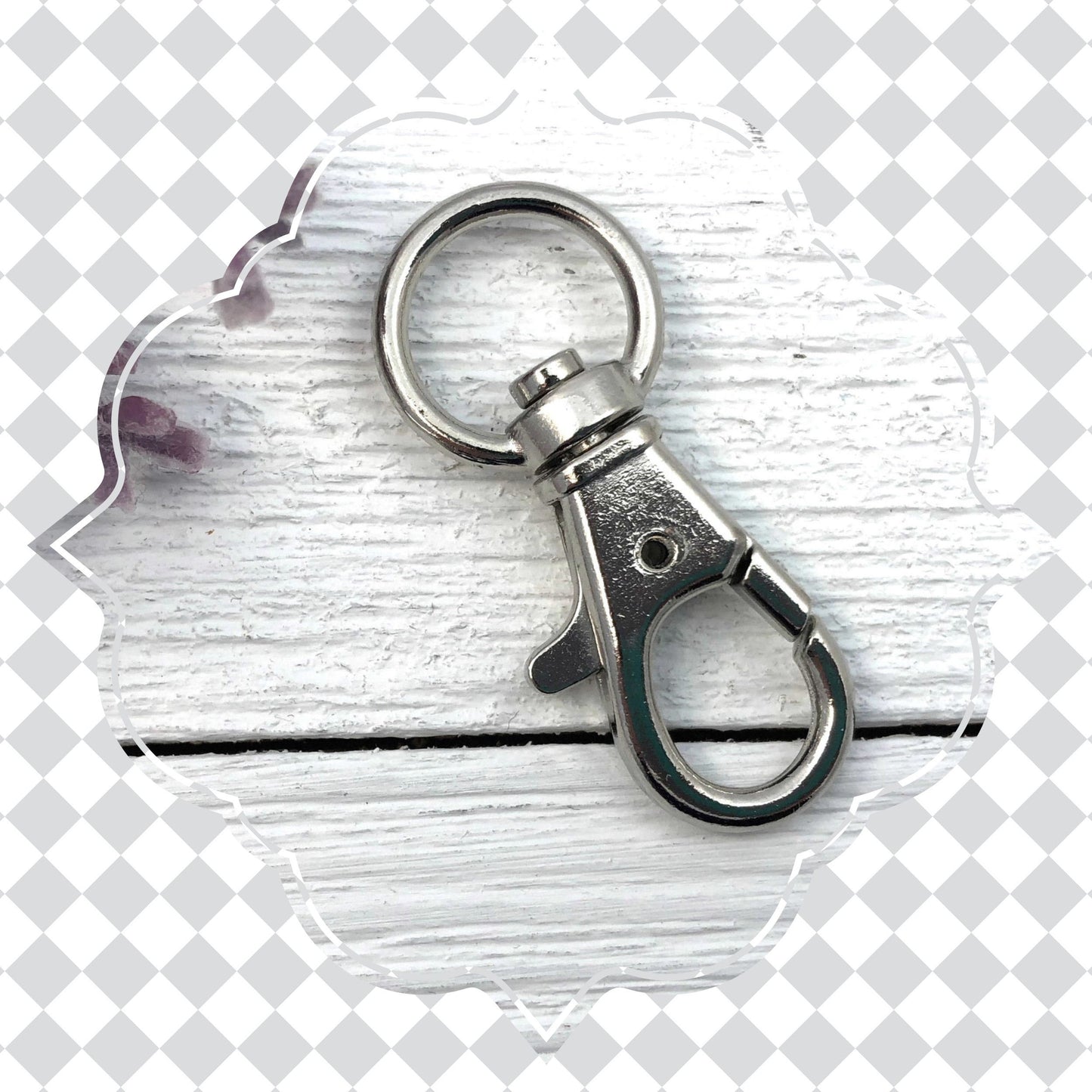 Floral Keychain in Grey Pink