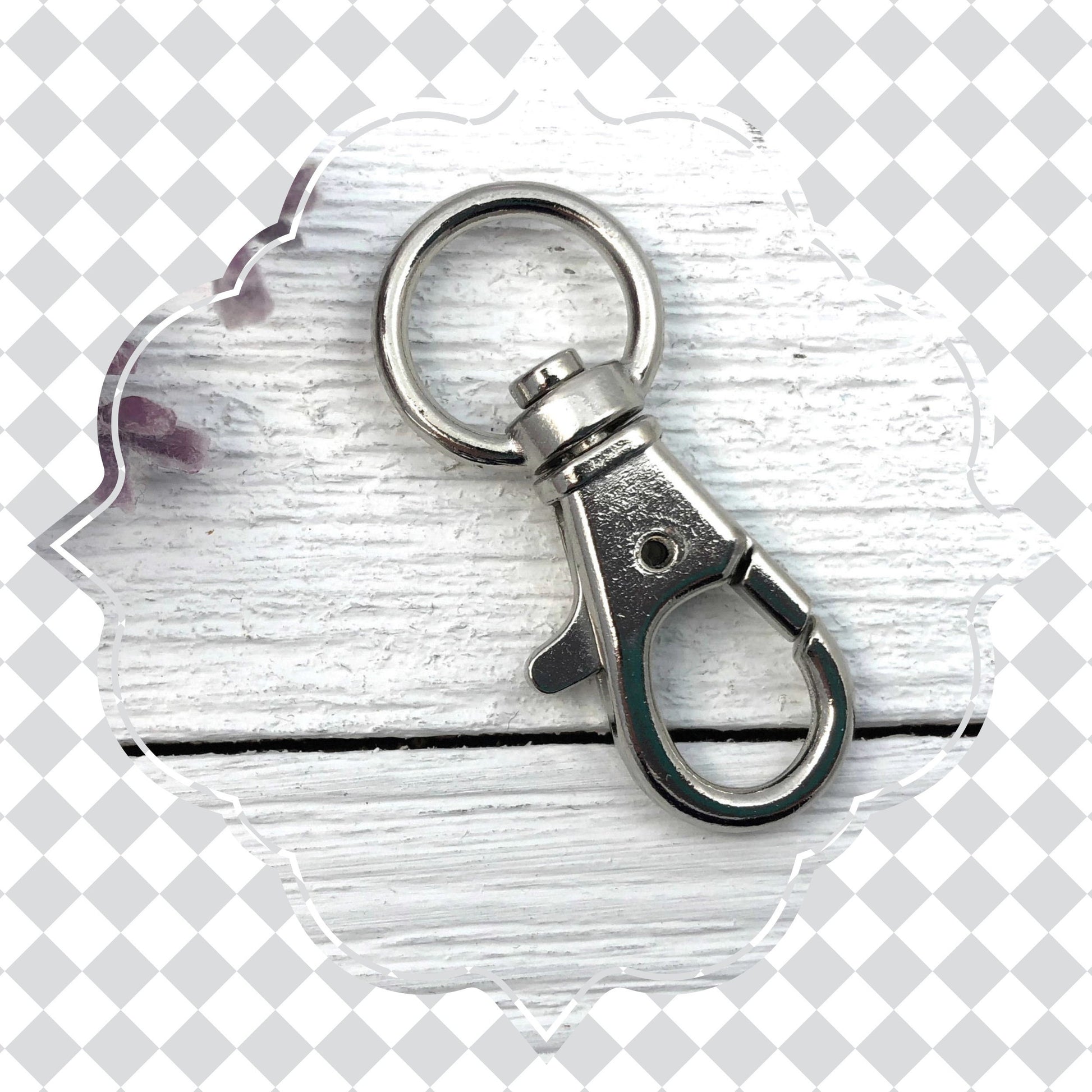 Floral Keychain in Grey Pink