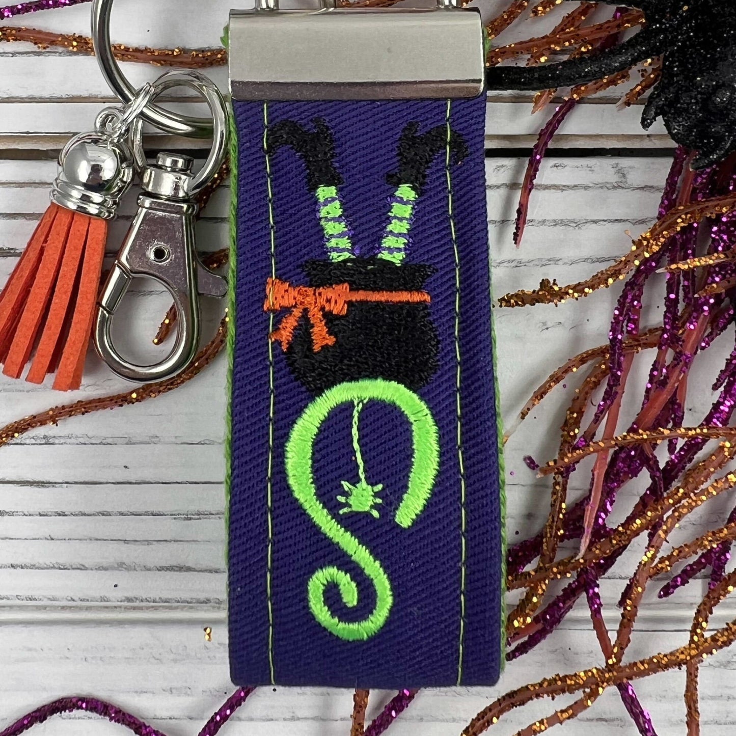 Handmade Witch Keychain, Halloween Keychain, Halloween Gift, Customizable Keychain, Personalized Keychain, Luggage Tag, Witch Legs, Witches