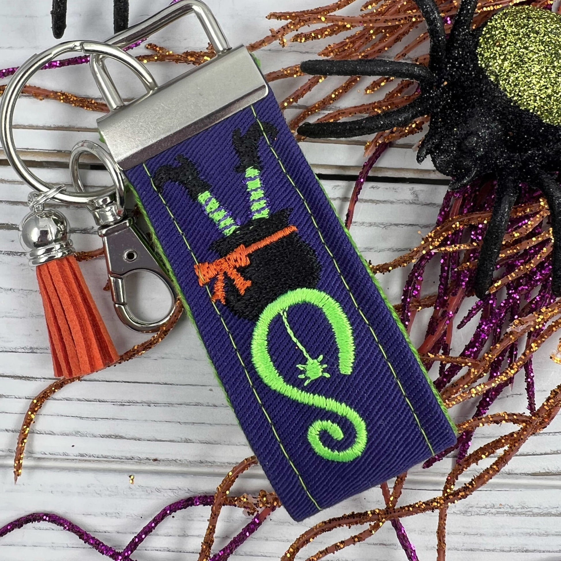 Handmade Witch Keychain, Halloween Keychain, Halloween Gift, Customizable Keychain, Personalized Keychain, Luggage Tag, Witch Legs, Witches
